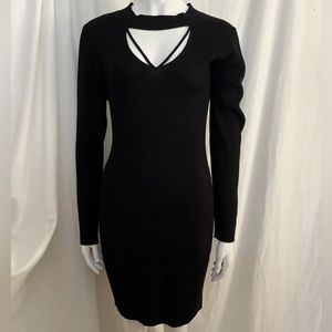 NWT! Hippie Rose Black Ribbed Knit Dress. Size XL